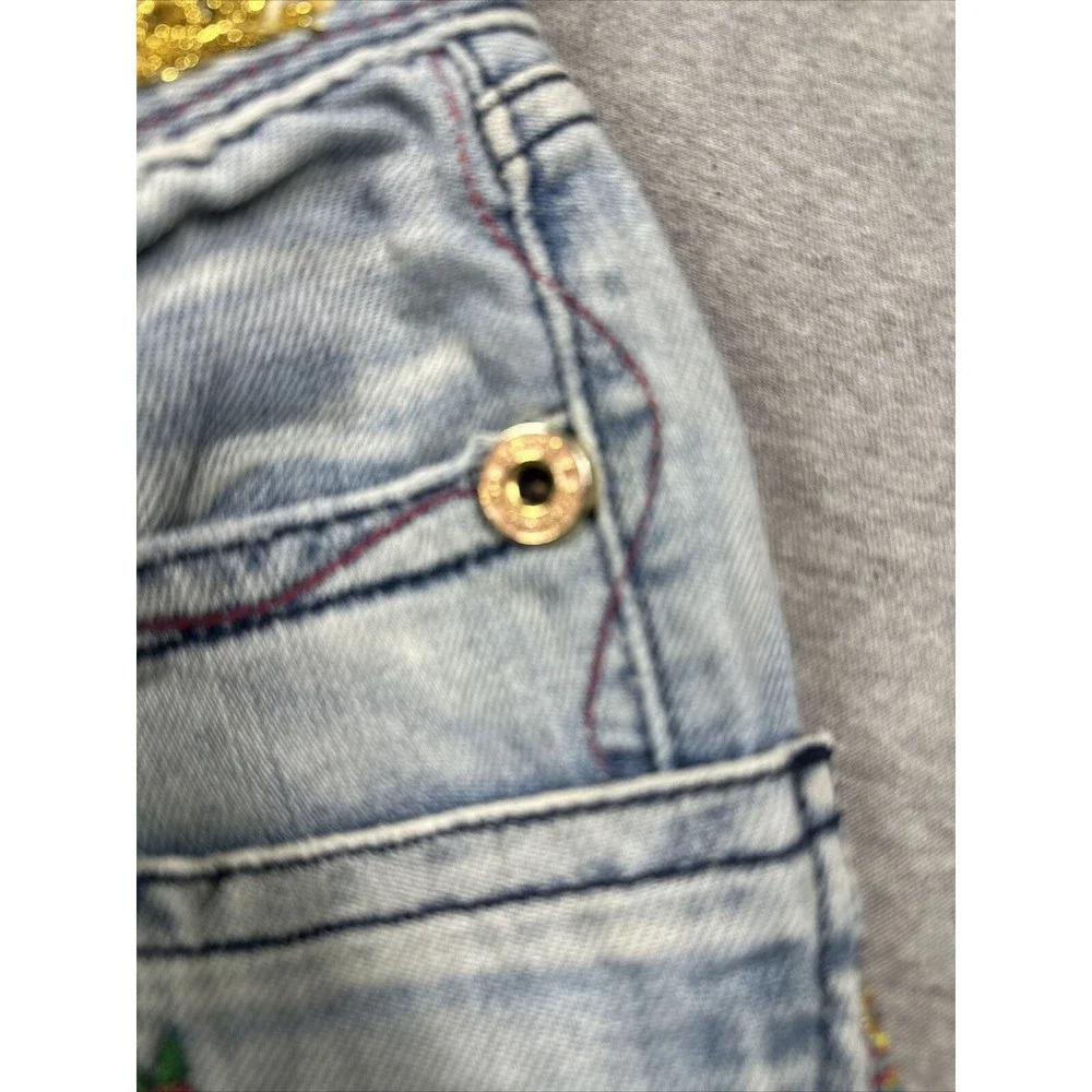 DOLCE AND GABBANA Jeans Designer Floral Embroidered Y2K Distressed Measure 26x30 - Picture 12 of 14